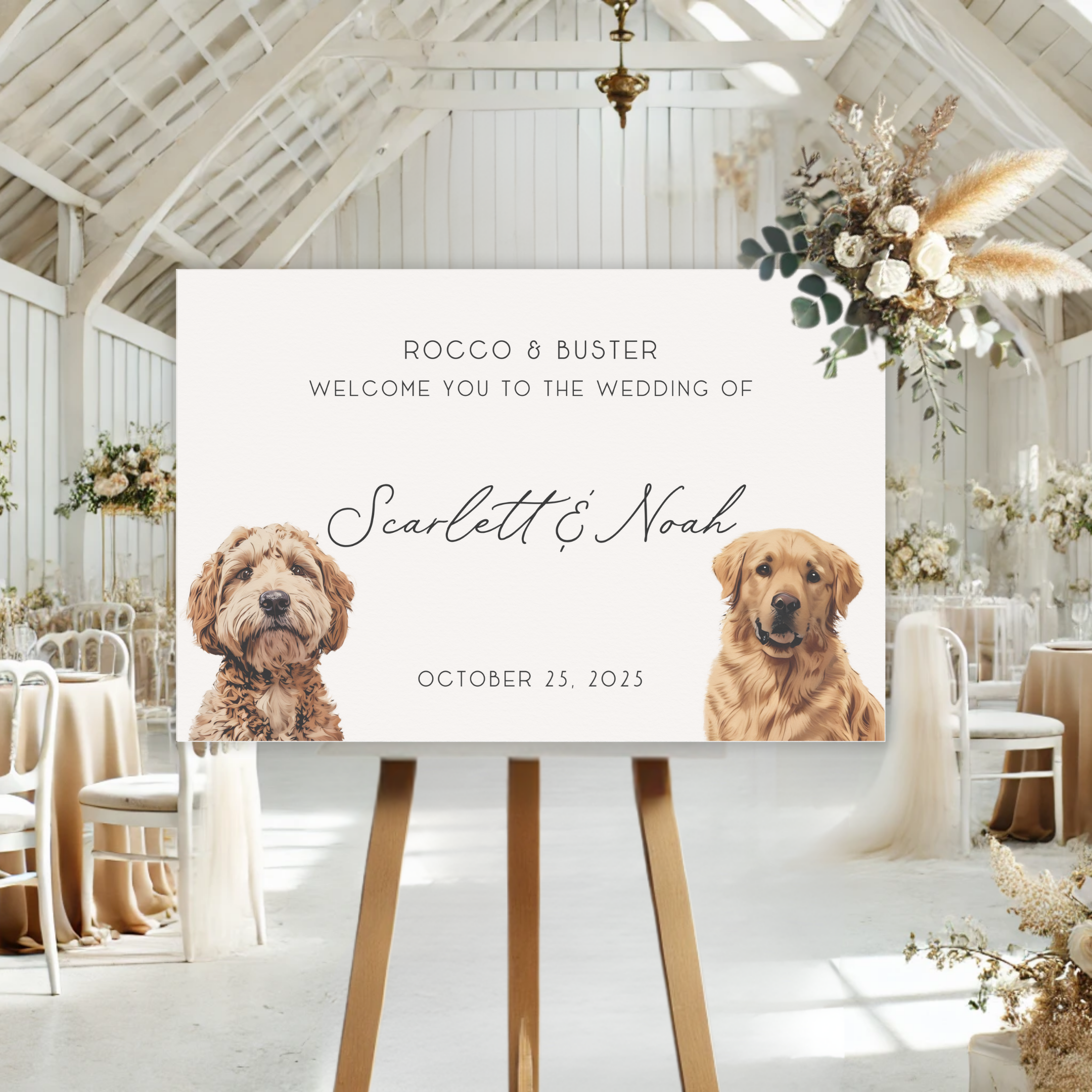 Fido Says Welcome Dog Wedding Welcome Sign