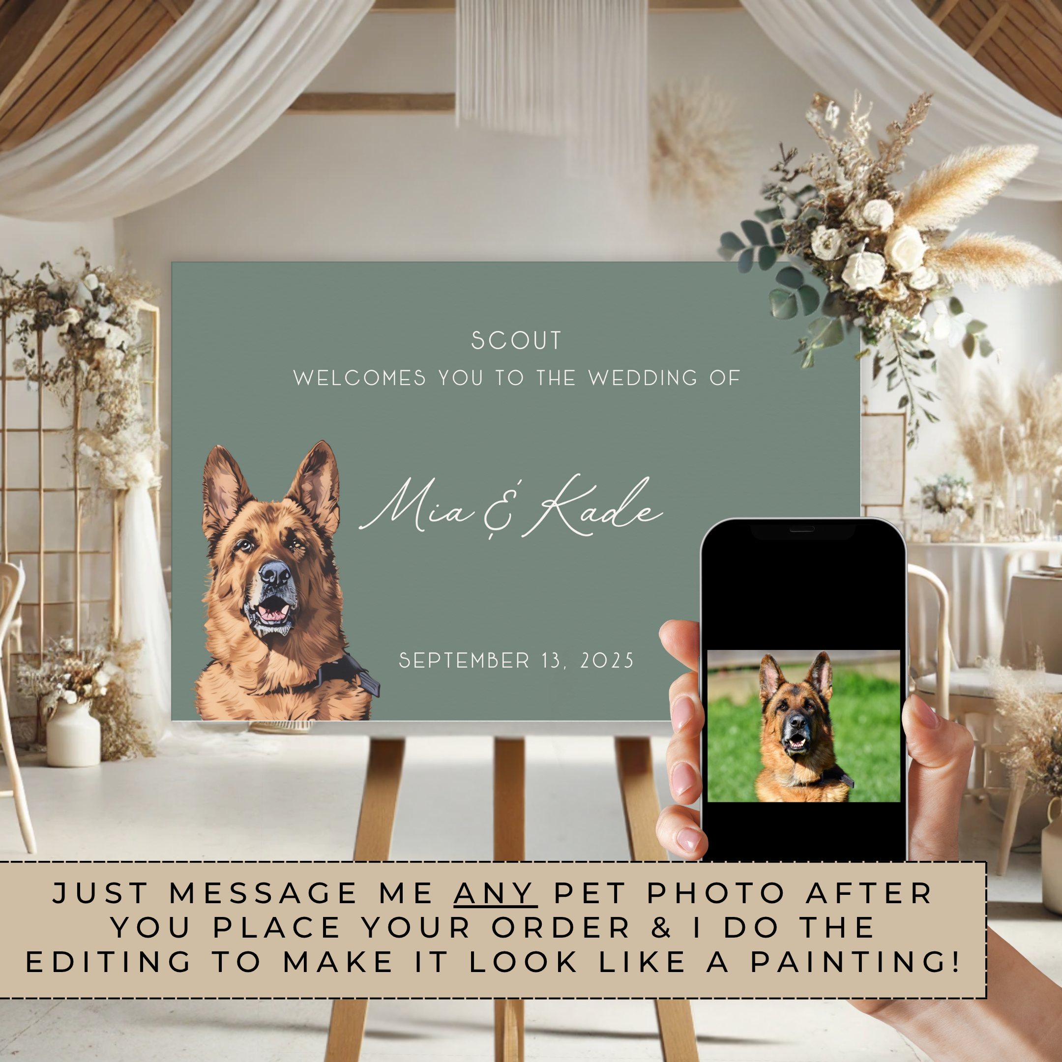 Fido Says Welcome Dog Wedding Welcome Sign